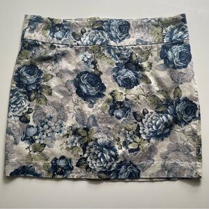 Blue floral mini skirt